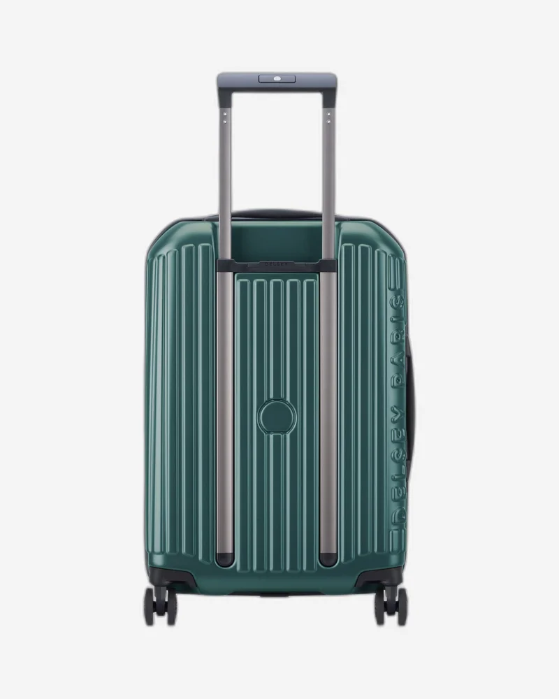 DELSEY Paris  securitime front opening 55 cm 4 double wheeled expandable cabin luggage trolley case - deep green  | Best Price UAE